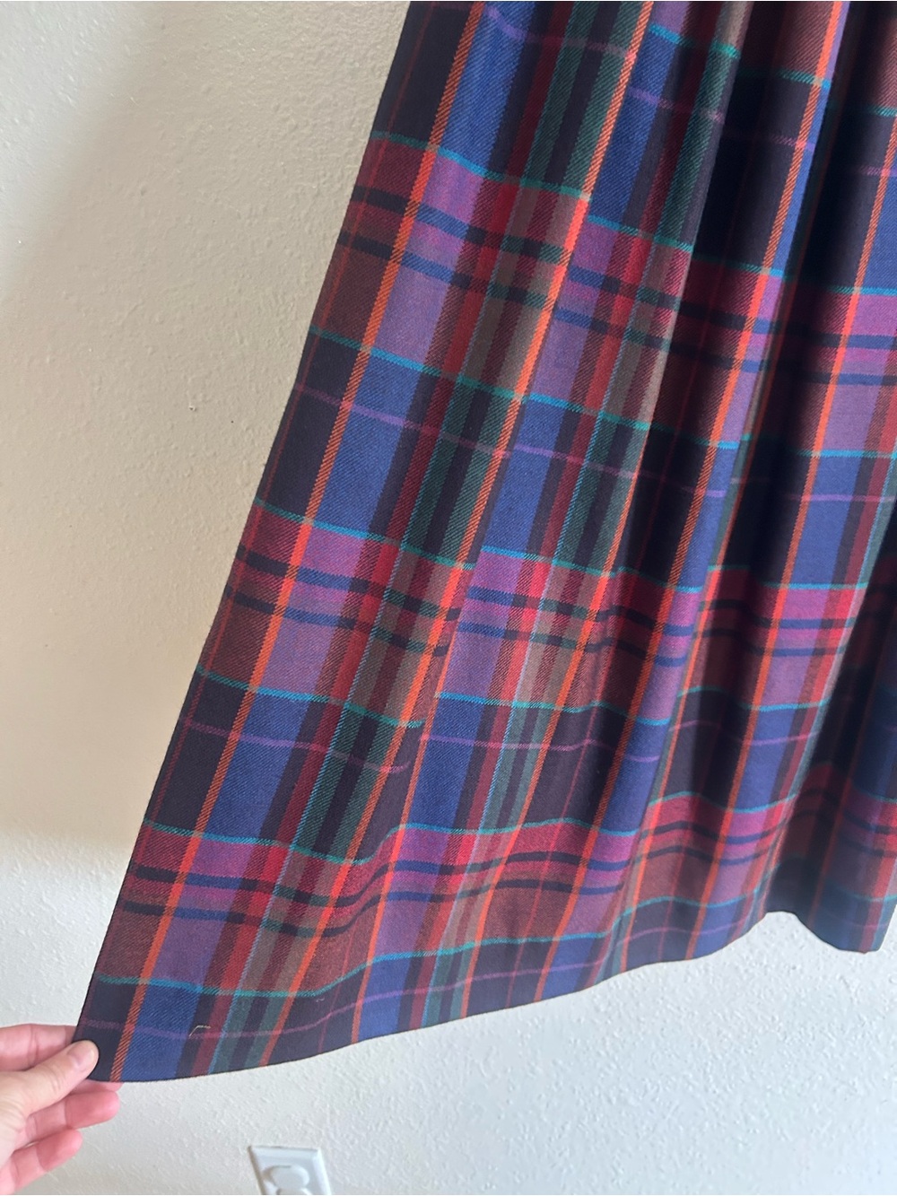 Vintage Ralph Lauren 100% Wool USA Made Pleated Plaid Midi Skirt Womens Size 6 - Picture 3 of 9